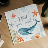 Whale Tale V by Farida Zaman. Shown as a detailed flat fine art print, highlighting archival giclee quality. Available as an archival giclee rolled canvas, fine art paper, or poster print. SKU 48996a.