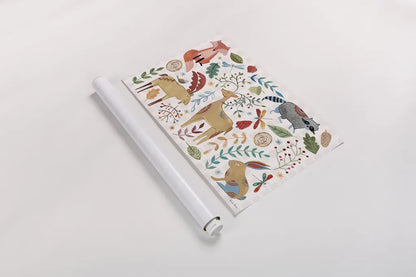 Whimsical Woodland I by Farida Zaman. shown as a rolled paper print. Available as archival giclee rolled canvas, fine art paper, or poster print. SKU 58230i.