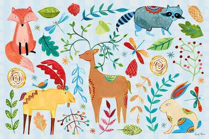 Whimsical Woodland I Pastel by Farida Zaman. SKU 58679i. Archival Giclee Fine art print for wall decor.