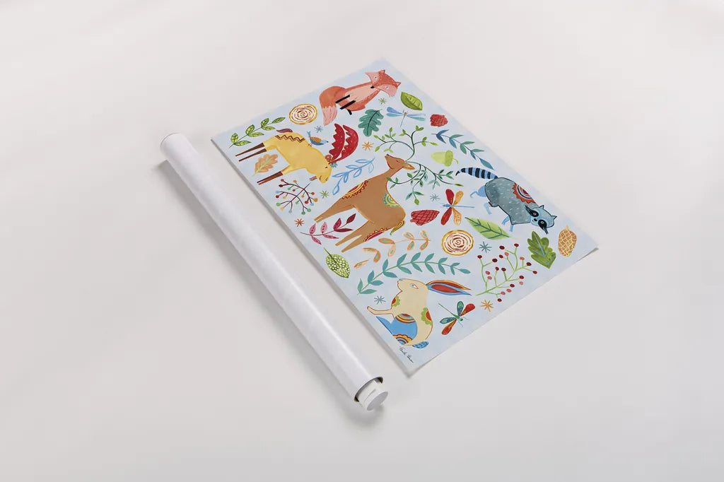 Whimsical Woodland I Pastel by Farida Zaman. shown as a rolled paper print. Available as archival giclee rolled canvas, fine art paper, or poster print. SKU 58679i.