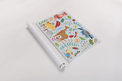 Whimsical Woodland I Pastel by Farida Zaman. shown as a rolled paper print. Available as archival giclee rolled canvas, fine art paper, or poster print. SKU 58679i.