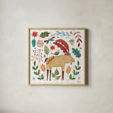 Whimsical Woodland IV by Farida Zaman. Shown in a natural wood glass frame for a timeless modern aesthetic. Available as an archival giclee rolled canvas, fine art paper, or poster print. SKU 58233a.
