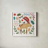 Whimsical Woodland IV by Farida Zaman. Shown in a crisp white glass frame for a clean and minimalist style. Available as an archival giclee rolled canvas, fine art paper, or poster print. SKU 58233a.