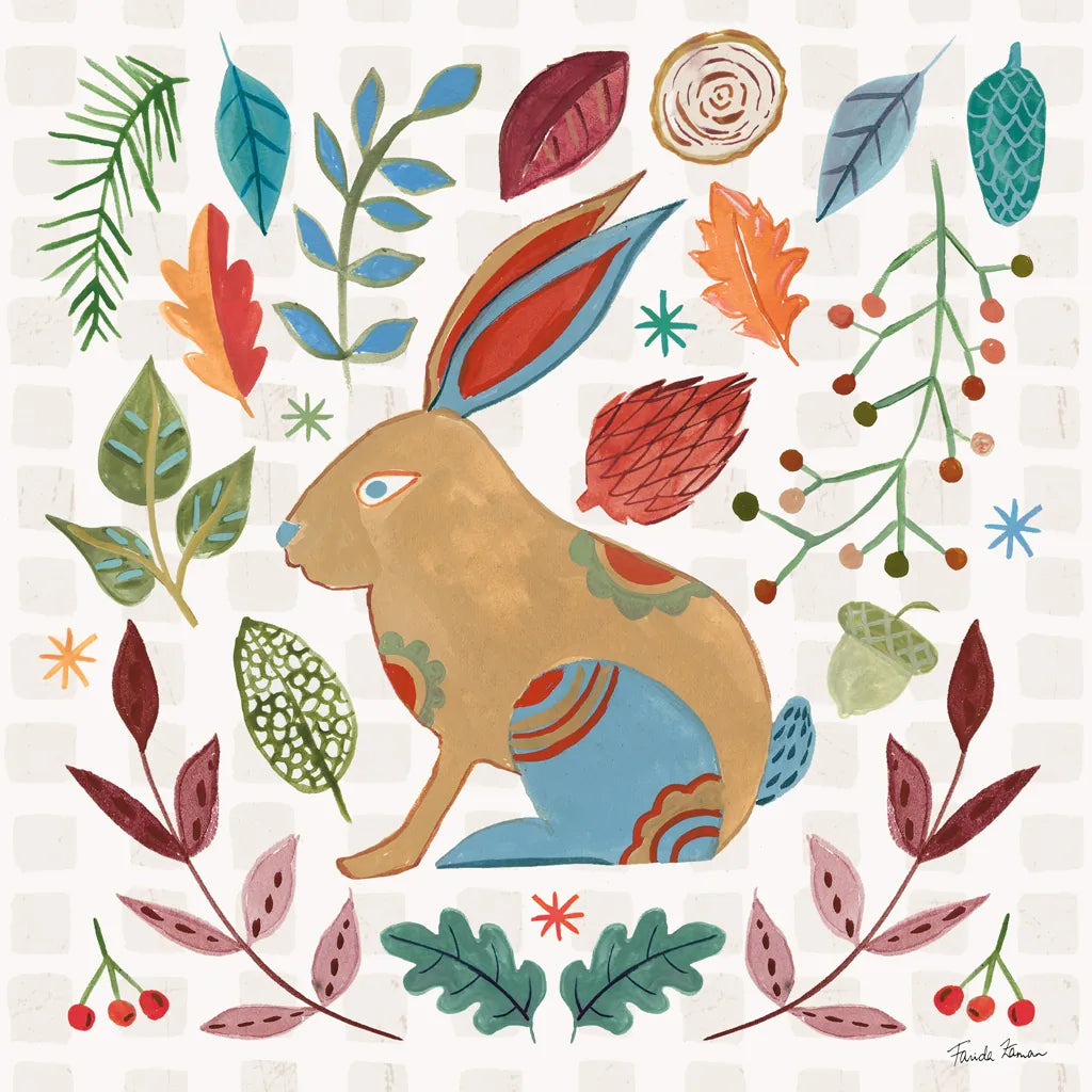 Whimsical Woodland V by Farida Zaman. SKU 58234a. Archival Giclee Fine art print for wall decor.