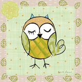 Whimsy Owls II by Farida Zaman. SKU 33112a. Archival Giclee Fine art print for wall decor.