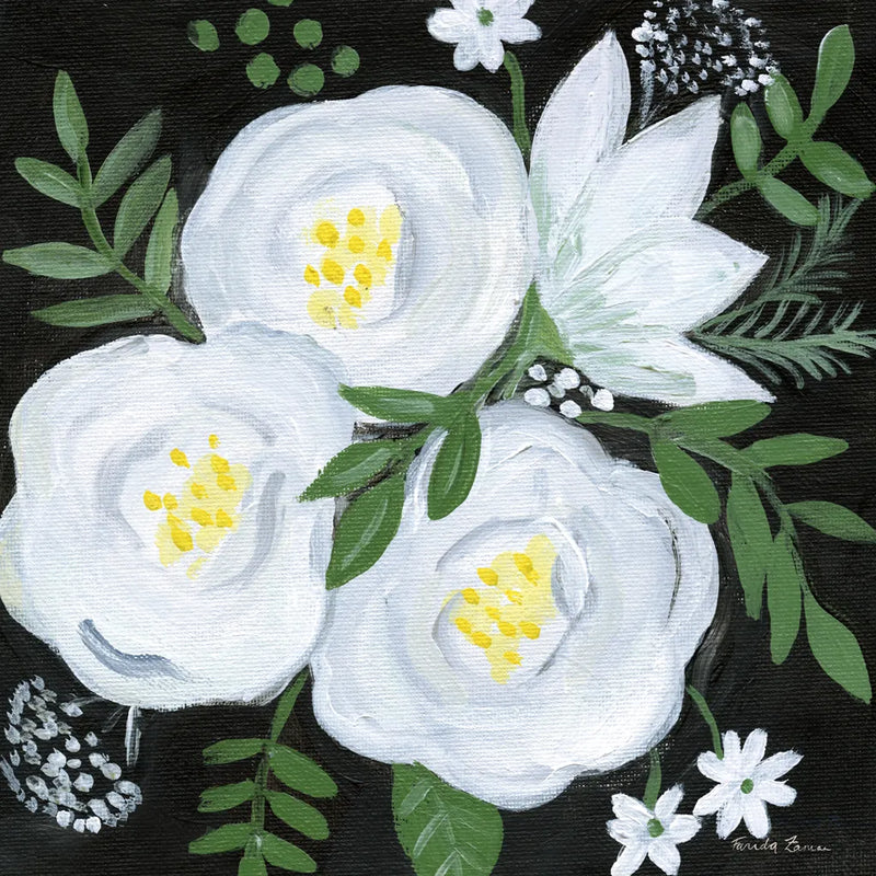 White Roses I by Farida Zaman. SKU 104321a. Archival Giclee Fine art print for wall decor.