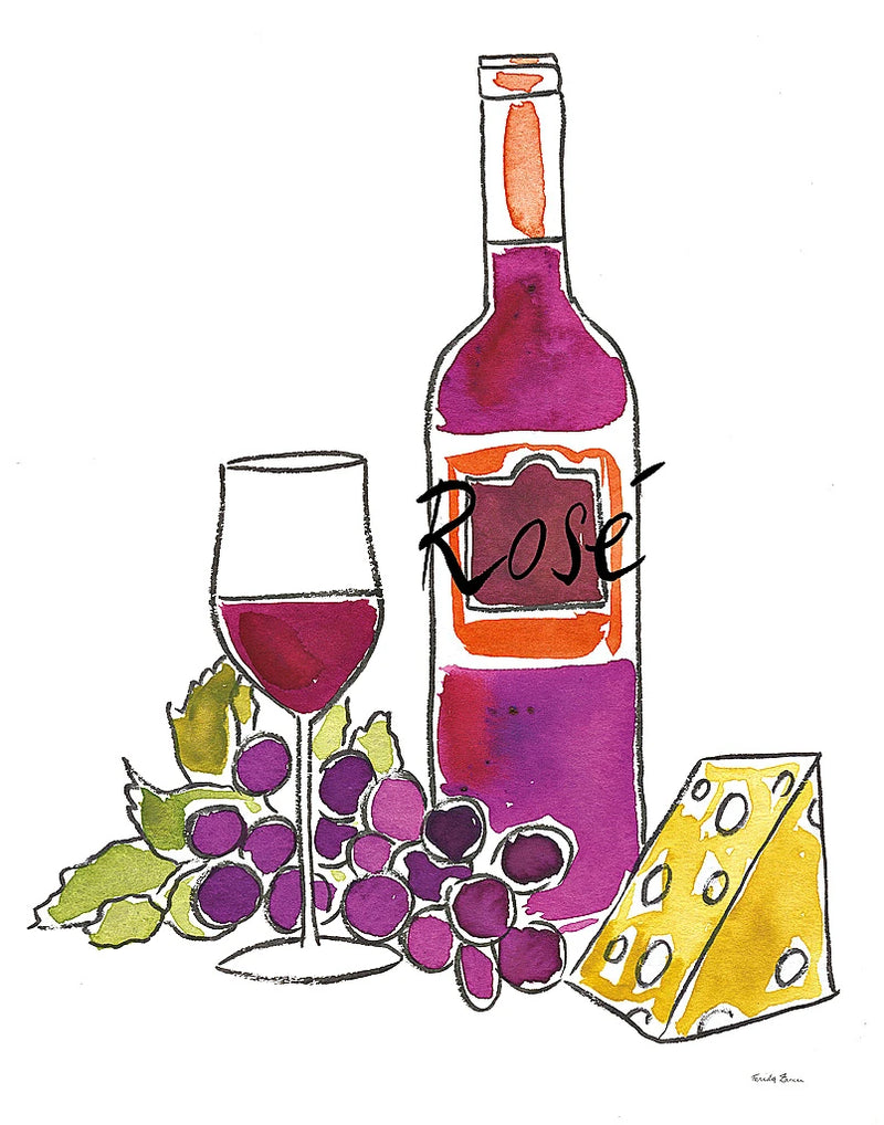 Wine Time III Rose by Farida Zaman