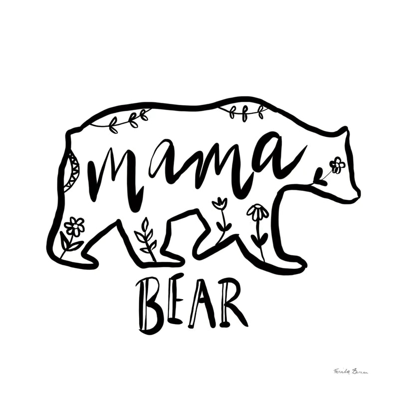 Woodland Bear I by Farida Zaman. SKU 82616a. Archival Giclee Fine art print for wall decor.