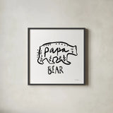 Woodland Bear II by Farida Zaman. Shown in a sleek black glass frame for a contemporary gallery look. Available as an archival giclee rolled canvas, fine art paper, or poster print. SKU 82617a.