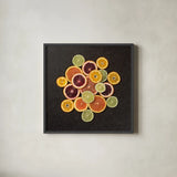 Citrus Drama II Crop by Felicity Bradley. Shown in a sleek black glass frame for a contemporary gallery look. Available as an archival giclee rolled canvas, fine art paper, or poster print. SKU 45713a.