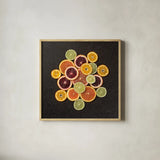 Citrus Drama II Crop by Felicity Bradley. Shown in a natural wood glass frame for a timeless modern aesthetic. Available as an archival giclee rolled canvas, fine art paper, or poster print. SKU 45713a.