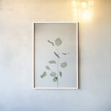 Simple Stems I by Felicity Bradley. shown as a paper print in a white frame. Available as a archival giclee rolled canvas, fine art paper, or poster print. SKU 48469h.