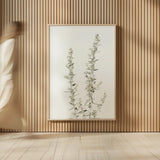 Simple Stems IV Light Crop by Felicity Bradley. shown as over sized large wall art. Available as an archival giclee rolled canvas, fine art paper, or poster print. SKU 56819h.