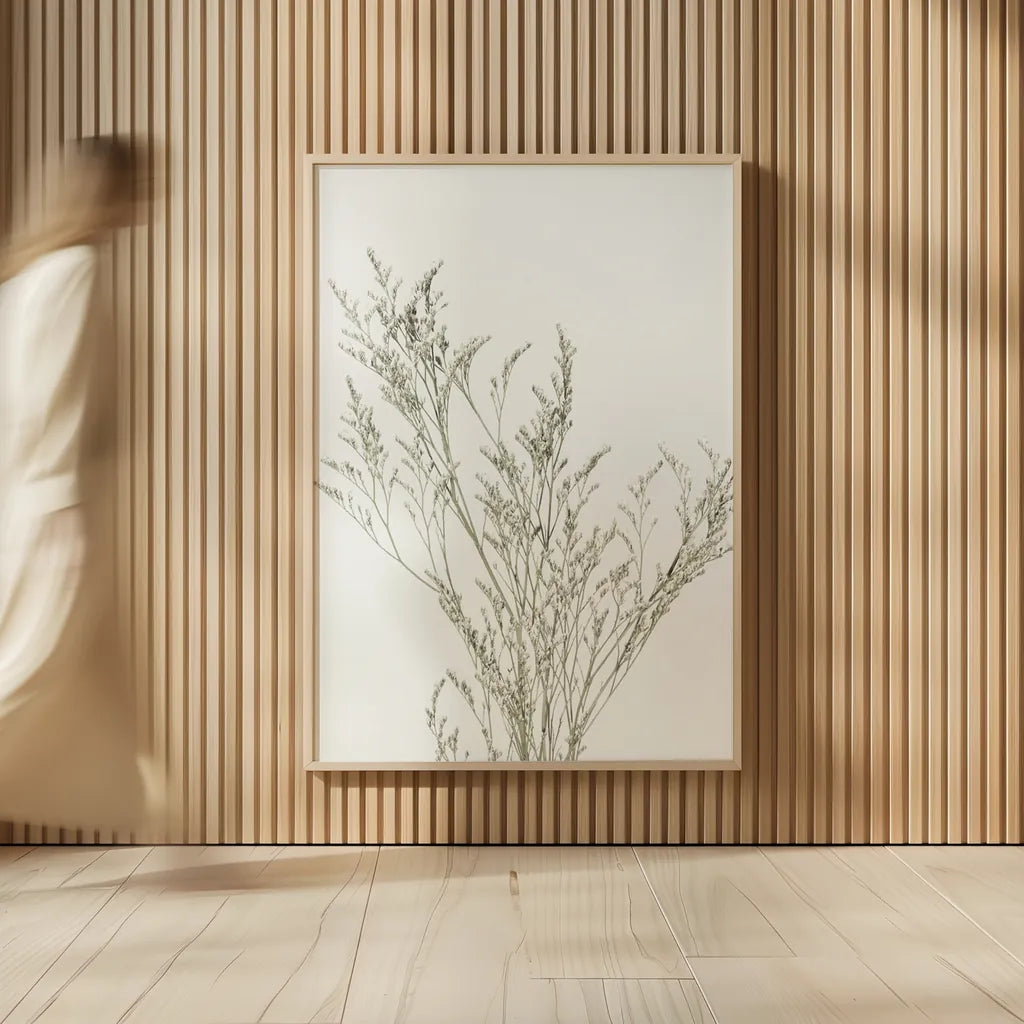 Simple Stems VII Light Crop by Felicity Bradley. shown as over sized large wall art. Available as an archival giclee rolled canvas, fine art paper, or poster print. SKU 56821h.