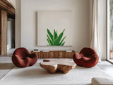 Succulent Simplicity V Neutral by Felicity Bradley. Shown as extra-large giant wall art in a modern living room. Available as an archival giclee rolled canvas, fine art paper, or poster print. SKU 41652a.