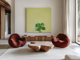 Succulent Simplicity VII by Felicity Bradley. Shown as extra-large giant wall art in a modern living room. Available as an archival giclee rolled canvas, fine art paper, or poster print. SKU 33840a.