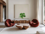 Succulent Simplicity VII Neutral by Felicity Bradley. Shown as extra-large giant wall art in a modern living room. Available as an archival giclee rolled canvas, fine art paper, or poster print. SKU 41654a.