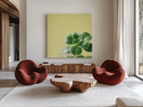 Succulent Simplicity VIII by Felicity Bradley. Shown as extra-large giant wall art in a modern living room. Available as an archival giclee rolled canvas, fine art paper, or poster print. SKU 33841a.