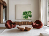 Succulent Simplicity VIII Neutral by Felicity Bradley. Shown as extra-large giant wall art in a modern living room. Available as an archival giclee rolled canvas, fine art paper, or poster print. SKU 41655a.