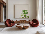 Succulent Simplicity X Neutral by Felicity Bradley. Shown as extra-large giant wall art in a modern living room. Available as an archival giclee rolled canvas, fine art paper, or poster print. SKU 41657a.