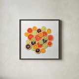 Sunny Citrus II Crop by Felicity Bradley. Shown in a sleek black glass frame for a contemporary gallery look. Available as an archival giclee rolled canvas, fine art paper, or poster print. SKU 45710a.
