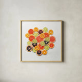 Sunny Citrus II Crop by Felicity Bradley. Shown in a natural wood glass frame for a timeless modern aesthetic. Available as an archival giclee rolled canvas, fine art paper, or poster print. SKU 45710a.