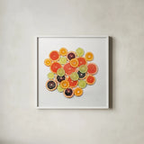 Sunny Citrus II Crop by Felicity Bradley. Shown in a crisp white glass frame for a clean and minimalist style. Available as an archival giclee rolled canvas, fine art paper, or poster print. SKU 45710a.