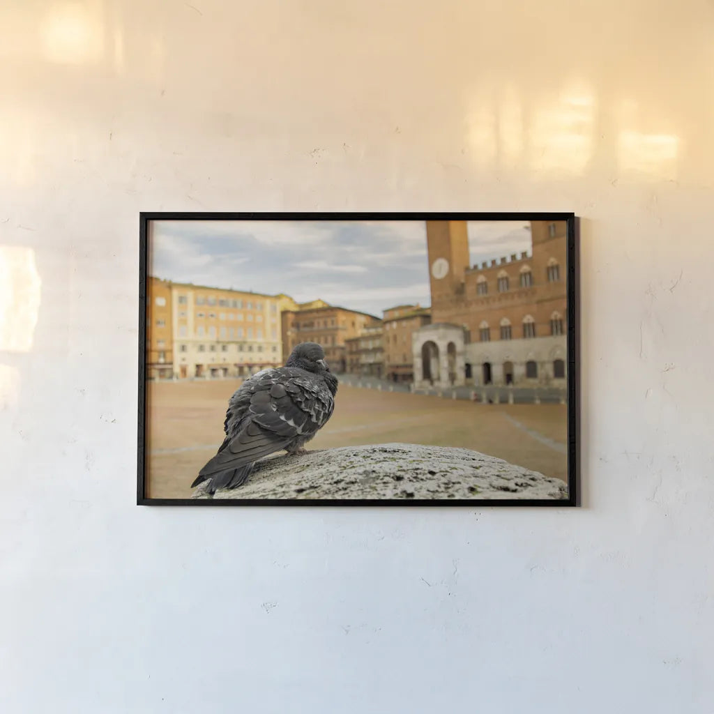 Piazza by Aledanda. shown as a paper print in a black flame. Available as a archival giclee rolled canvas, fine art paper, or poster print. SKU 98036i.