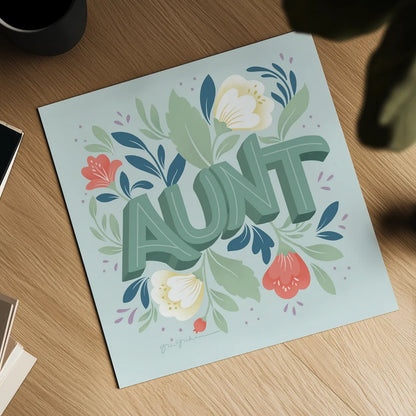 Aunt by Gia Graham. Shown as a detailed flat fine art print, highlighting archival giclee quality. Available as an archival giclee rolled canvas, fine art paper, or poster print. SKU 92595a.