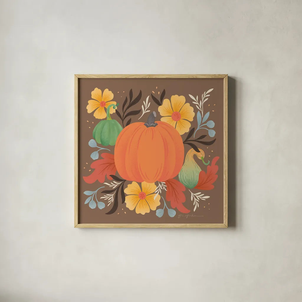 Autumn Fresh II by Gia Graham. Shown in a natural wood glass frame for a timeless modern aesthetic. Available as an archival giclee rolled canvas, fine art paper, or poster print. SKU 76393a.