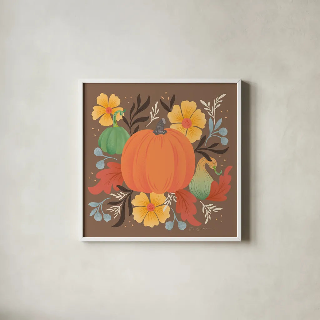 Autumn Fresh II by Gia Graham. Shown in a crisp white glass frame for a clean and minimalist style. Available as an archival giclee rolled canvas, fine art paper, or poster print. SKU 76393a.