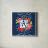 Bad Vibes I Bright Sq by Gia Graham. Shown in a crisp white glass frame for a clean and minimalist style. Available as an archival giclee rolled canvas, fine art paper, or poster print. SKU 79548a.