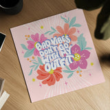 Bad Vibes I Sq by Gia Graham. Shown as a detailed flat fine art print, highlighting archival giclee quality. Available as an archival giclee rolled canvas, fine art paper, or poster print. SKU 75077a.