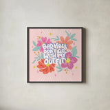Bad Vibes I Sq by Gia Graham. Shown in a sleek black glass frame for a contemporary gallery look. Available as an archival giclee rolled canvas, fine art paper, or poster print. SKU 75077a.