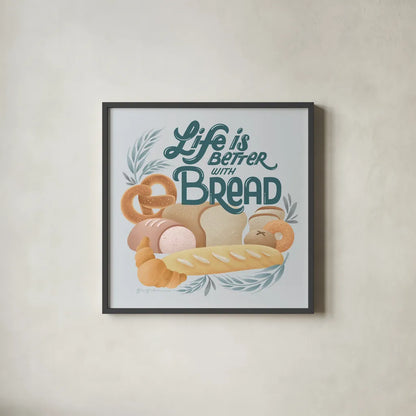 Bake Shop I by Gia Graham. Shown in a sleek black glass frame for a contemporary gallery look. Available as an archival giclee rolled canvas, fine art paper, or poster print. SKU 96415a.