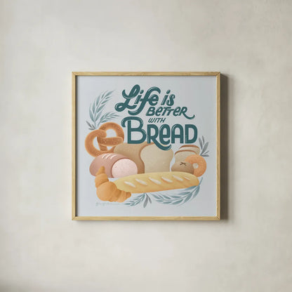 Bake Shop I by Gia Graham. Shown in a natural wood glass frame for a timeless modern aesthetic. Available as an archival giclee rolled canvas, fine art paper, or poster print. SKU 96415a.