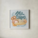 Bake Shop I by Gia Graham. Shown in a crisp white glass frame for a clean and minimalist style. Available as an archival giclee rolled canvas, fine art paper, or poster print. SKU 96415a.
