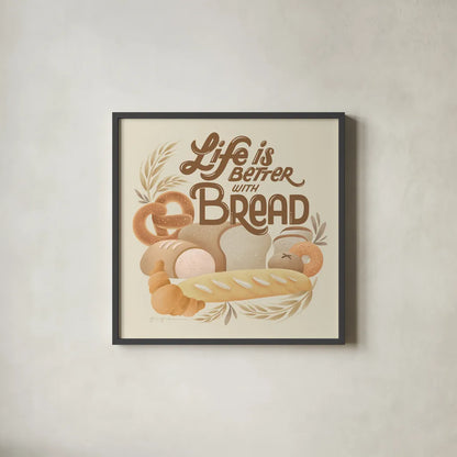 Bake Shop I Warm by Gia Graham. Shown in a sleek black glass frame for a contemporary gallery look. Available as an archival giclee rolled canvas, fine art paper, or poster print. SKU 96747a.