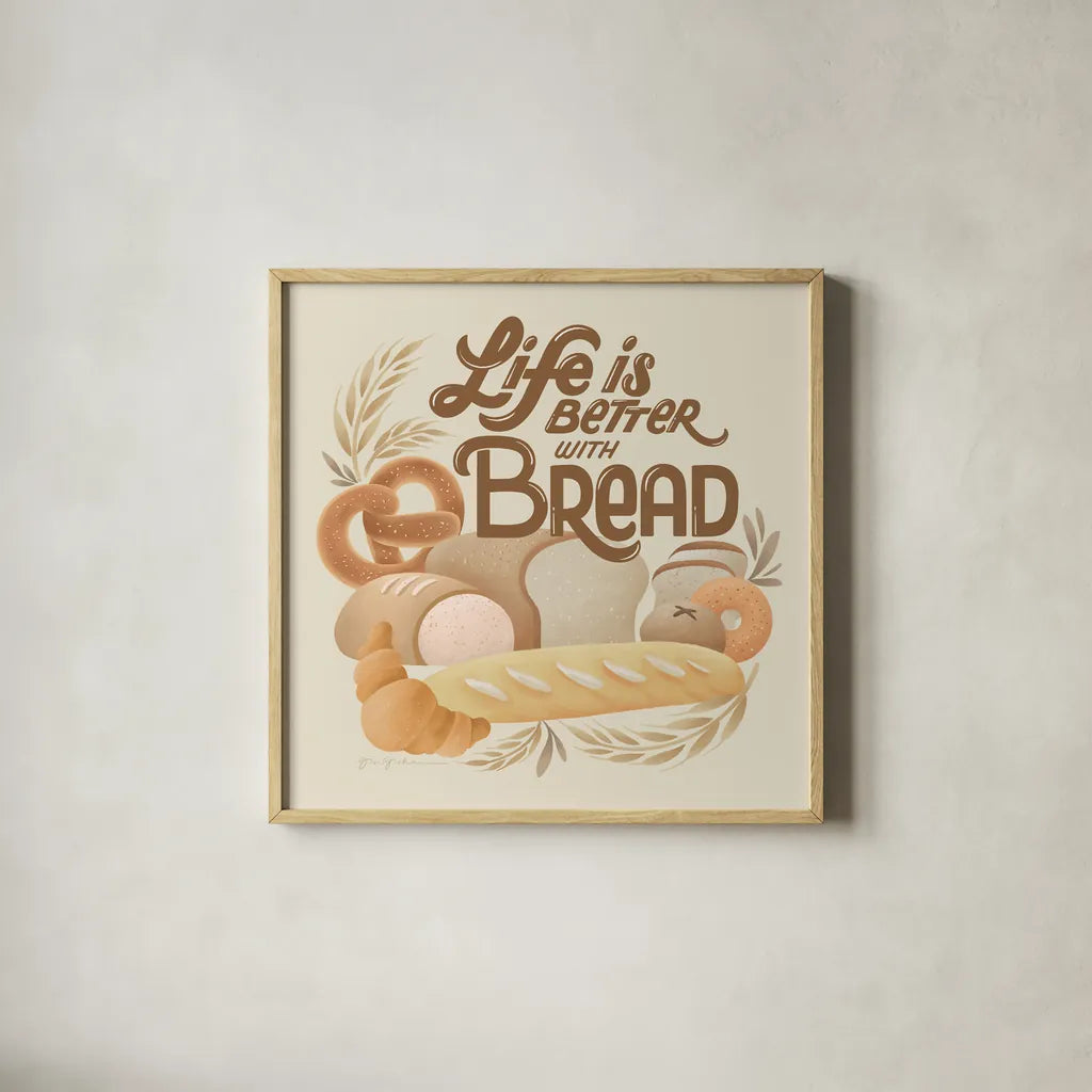 Bake Shop I Warm by Gia Graham. Shown in a natural wood glass frame for a timeless modern aesthetic. Available as an archival giclee rolled canvas, fine art paper, or poster print. SKU 96747a.