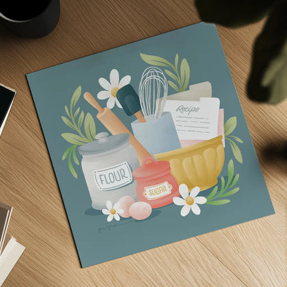 Bake Shop II by Gia Graham. Shown as a detailed flat fine art print, highlighting archival giclee quality. Available as an archival giclee rolled canvas, fine art paper, or poster print. SKU 96416a.