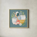 Bake Shop II by Gia Graham. Shown in a natural wood glass frame for a timeless modern aesthetic. Available as an archival giclee rolled canvas, fine art paper, or poster print. SKU 96416a.