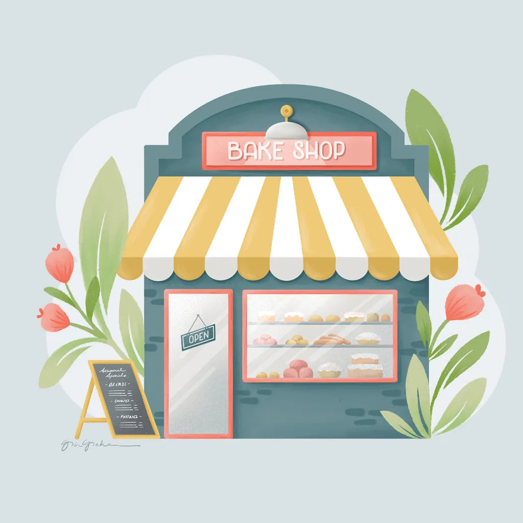 Bake Shop IV by Gia Graham. SKU 96418a. Archival Giclee Fine art print for wall decor.