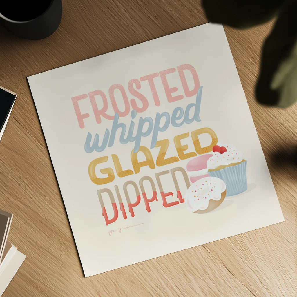 Bake Shop V by Gia Graham. Shown as a detailed flat fine art print, highlighting archival giclee quality. Available as an archival giclee rolled canvas, fine art paper, or poster print. SKU 96419a.