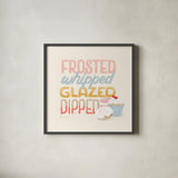 Bake Shop V by Gia Graham. Shown in a sleek black glass frame for a contemporary gallery look. Available as an archival giclee rolled canvas, fine art paper, or poster print. SKU 96419a.