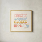 Bake Shop V by Gia Graham. Shown in a natural wood glass frame for a timeless modern aesthetic. Available as an archival giclee rolled canvas, fine art paper, or poster print. SKU 96419a.