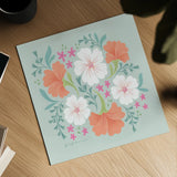 Boho Florals I by Gia Graham. Shown as a detailed flat fine art print, highlighting archival giclee quality. Available as an archival giclee rolled canvas, fine art paper, or poster print. SKU 74223a.