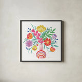 Bold Bouquet by Gia Graham. Shown in a sleek black glass frame for a contemporary gallery look. Available as an archival giclee rolled canvas, fine art paper, or poster print. SKU 87441a.