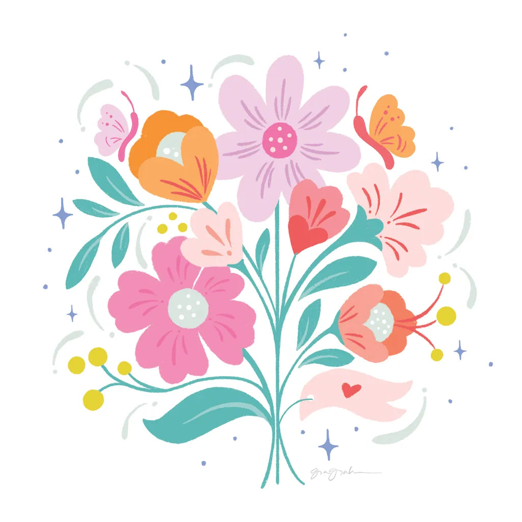 Bright Bouquet I by Gia Graham. SKU 75086a. Archival Giclee Fine art print for wall decor.