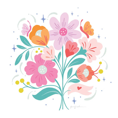 Bright Bouquet I by Gia Graham. SKU 75086a. Archival Giclee Fine art print for wall decor.