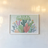 Cactus Garden I by Gia Graham. shown as a paper print in a white frame. Available as a archival giclee rolled canvas, fine art paper, or poster print. SKU 87267i.